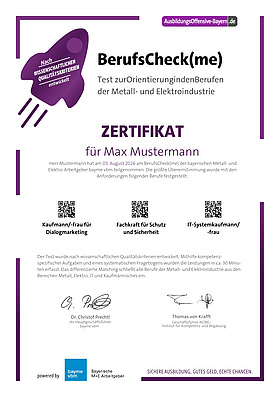Zertifikat Beispieldatei