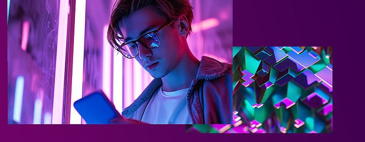 Auszubildender mit Handy